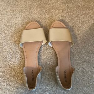 gold slip on sandals